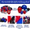 Red Blue Black Balloon Arch Kit - Double Stuffed Royal Blue Red Silver Balloons Garland